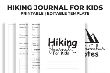 Hiking Journal For Kids - obrazy, fototapety, plakaty