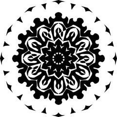 lace ornament, lace pattern, mandala with black and white background