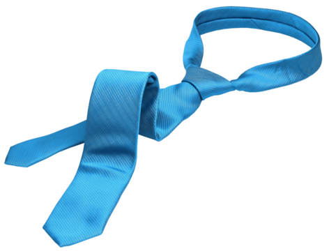 Blue men's tie taken off  leisure free time concept, isolated
