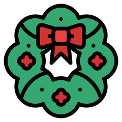 christmas wreath winter season wreath icon