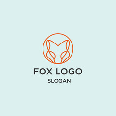 Fox logo icon design template 