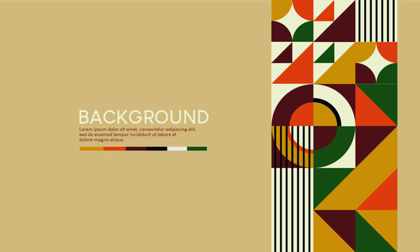 retro bauhaus style certificate design. abstract geometric mosaic background. design for banner, flyer, cover, annual report