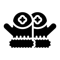 mitten cloth gloves winter icon