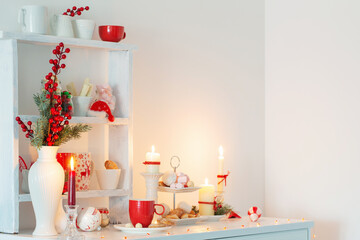 christmas candy bar in red and white colors