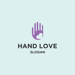 Hand love logo icon design template vector illustration
