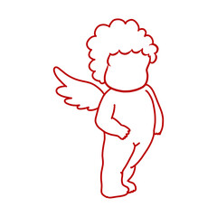 Red Cupid Outlined