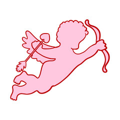 Pink Cupid Hand Drawn