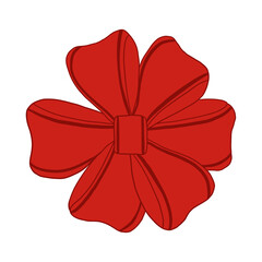 Red Bow Hand Drawn