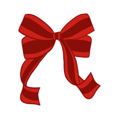 Red Bow Hand Drawn