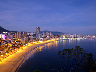 Obraz premium Benidorm. Sunset. Panoramic.