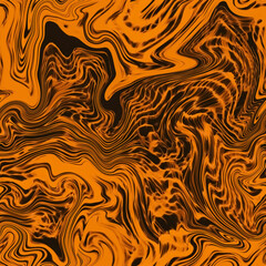 Alien orange martian seamless camo background. Techno wallpapers. Chameleon camouflage pattern. Liquid marbling paint texture. Illustration