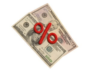 Dollar bills isolated on white background