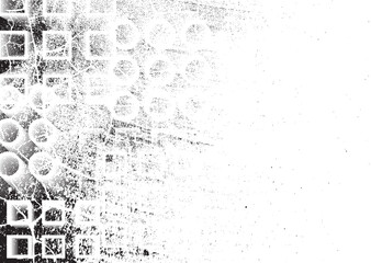 Glitch distorted geometric shape . Noise destroyed logo . Trendy defect error shapes . Glitched frame .Grunge textured . Distressed effect .Vector shapes with a halftone dots screen print texture.