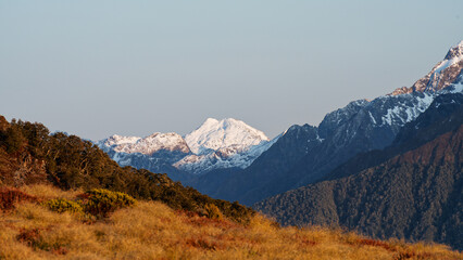 Mount Pickering viewed from Luxmore Hut, Kepler Track