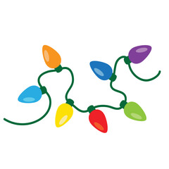 Christmas garland. Christmas lights vector cartoon illustration.