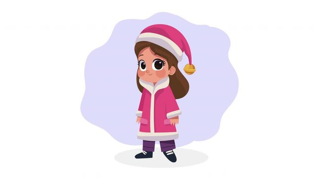 little girl wearing winter clothes