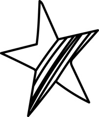 Black hand drawn star doodle