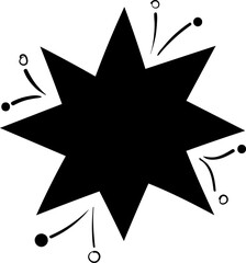 Black hand drawn star doodle