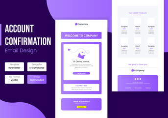 Website account confirmation email template design	
