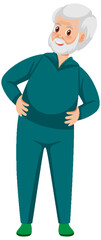 Old man wearing exercise outfits