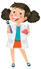 Scientist girl cartoon character