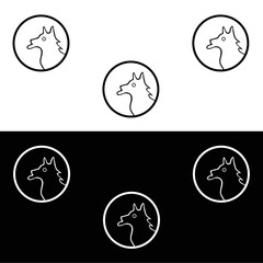 Circle dog animal logo design 