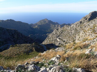 Beautiful mountain scenery. mallorca island, sa calobra, spain