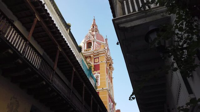 america, american, ancient, architectural, architecture, beautiful, blue, building, caribbean, cartagena, cathedral, church, city, cityscape, colombia, colonial, color, colorful, design, downtown, ext