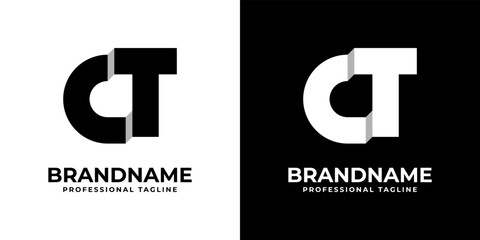 Letter CT or TC Monogram Logo, suitable for any business with TC or CT initials. - obrazy, fototapety, plakaty