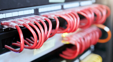 IT, server and cables for cyber security, internet safety and information technology in business....