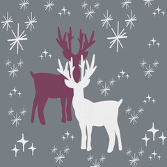 christmas background with deer