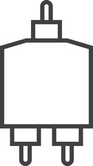 audio jack connector vector icon line 