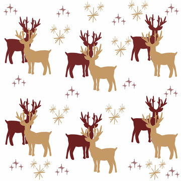 pattern with deer new year Christmas 
