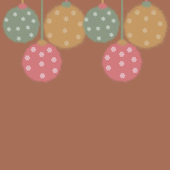 christmas card with balls