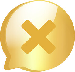 Obraz premium Gold message icon symbol and social media communication sign message icon for website. 3D vector design. 3D rendering bubble icon digital marketing.