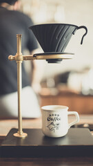 Brew dark roast coffee with a Moka pot in the morning. with a manual coffee press The resulting coffee is very aromatic.