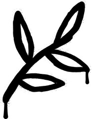 Winter leaf branch spray paint