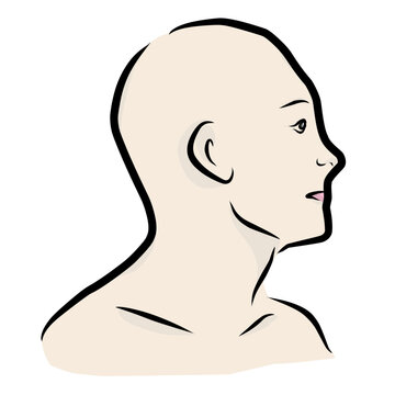 vector illustration of a person looking to left side