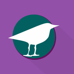 white bird sillhouete logotype with green circle