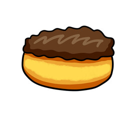 Stylized Cartoon European Chocolate Donut