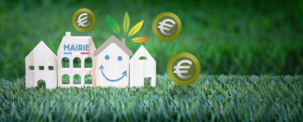 Concept ville et mairie, logement sociaux, budget transition écologique et rénovation...