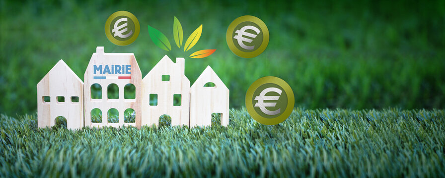 Concept ville et mairie, logement sociaux, budget transition &eacute;cologique et r&eacute;novation &eacute;nerg&eacute;tique