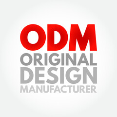 ODM Original Design Manufacturer - company that designs and manufactures a product, as specified, that is eventually rebranded by another firm for sale, acronym text concept background - obrazy, fototapety, plakaty