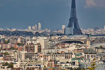 Naklejka premium view of eiffel tower city