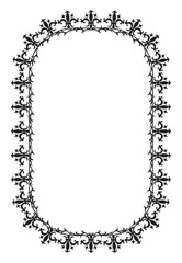 イラスト素材: レトロ、アンティーク、ビンテージの長方形のフレーム。ゴージャスな飾り罫オーナメント