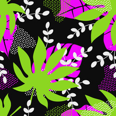 Seamles pattern of modern tropical shapes.Modern vector design for paper, cover, fabric, interior decoration.