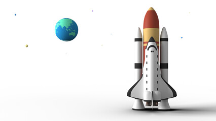 Obraz premium スペースシャトルと地球 透過素材