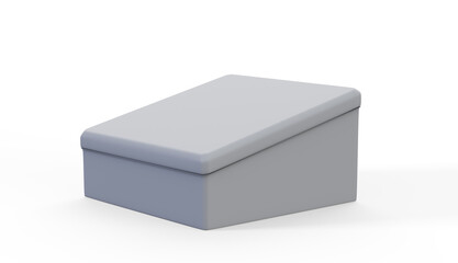 Booth or kiosk with rollup 3d render