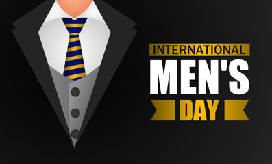 Naklejka premium International men's day theme vector illustration. Suitable for Poster, Banners, background and greeting card 