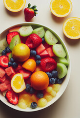 mix fruit , fruit salad strawberry , kivi